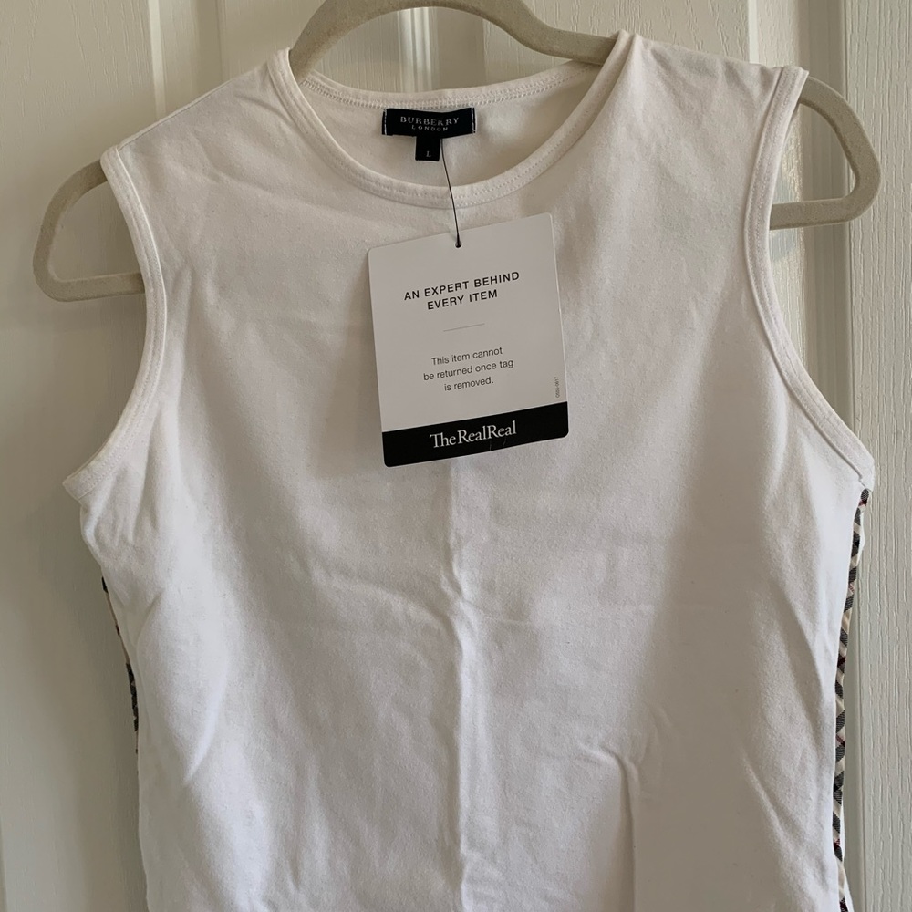 Burberry White Sleeveless Top - Authentic